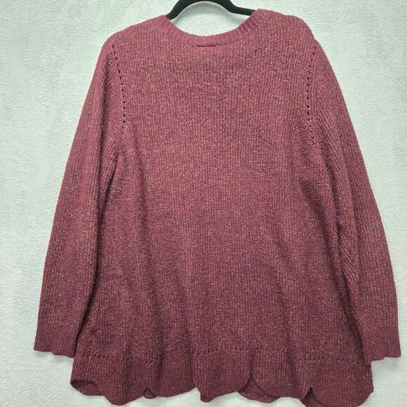 Lane Bryant 18/20 Plus Size Sweater Crew neck Long Sleeve Metalic threading - Picture 6 of 8